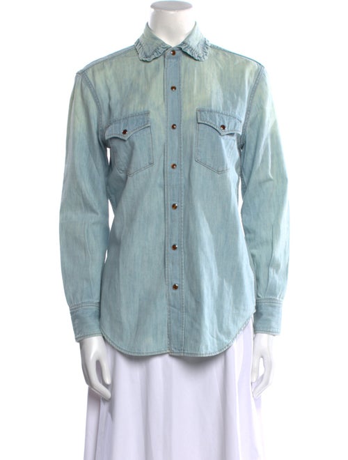 Saint Laurent 2015 Long Sleeve Button-Up Top