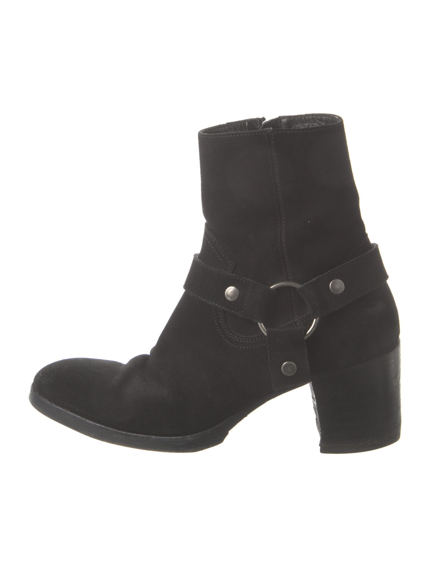 Saint Laurent Suede Moto Boots