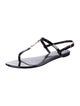 Saint Laurent Patent Leather T-Strap Sandals