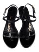 Saint Laurent Patent Leather T-Strap Sandals
