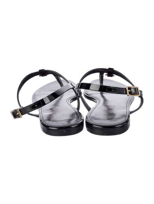 Saint Laurent Patent Leather T-Strap Sandals