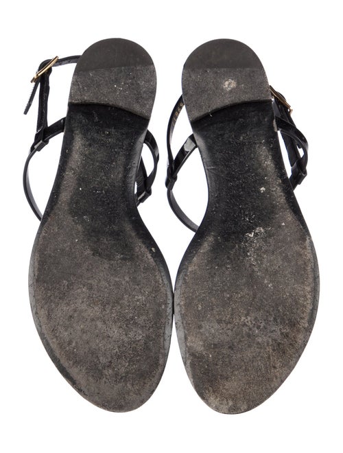 Saint Laurent Patent Leather T-Strap Sandals