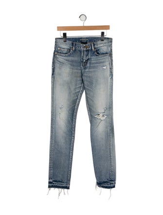 Saint Laurent Mid-Rise Straight Leg Jeans