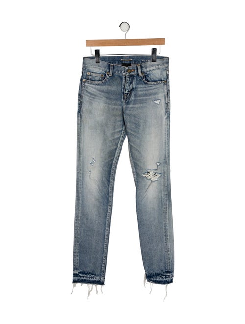 Saint Laurent Mid-Rise Straight Leg Jeans