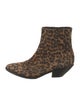 Saint Laurent Suede Animal Print Boots