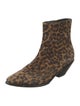 Saint Laurent Suede Animal Print Boots