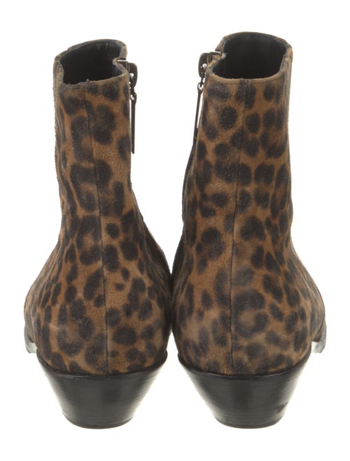 Saint Laurent Suede Animal Print Boots