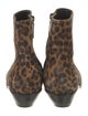 Saint Laurent Suede Animal Print Boots