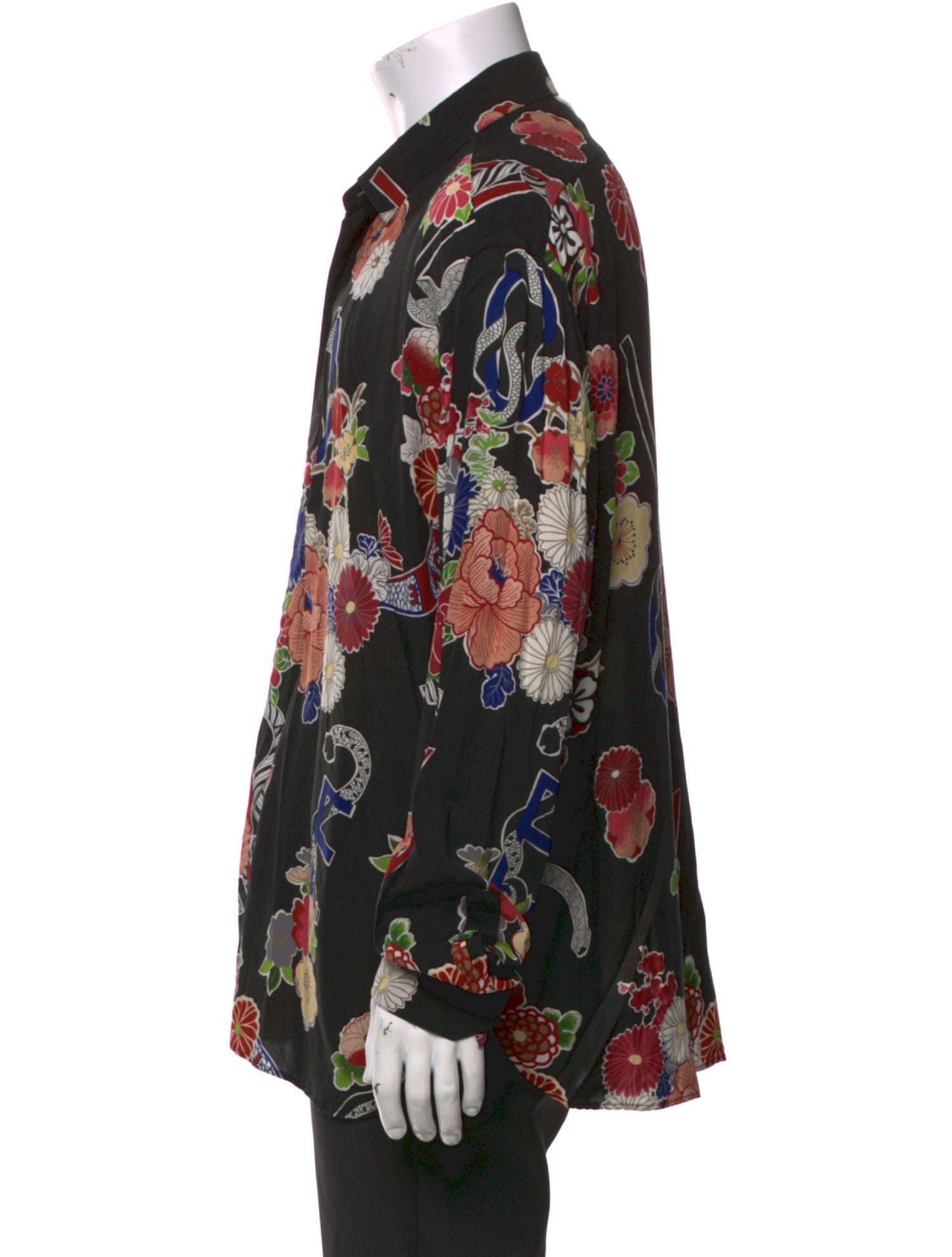 Saint Laurent Floral Print Long Sleeve Shirt