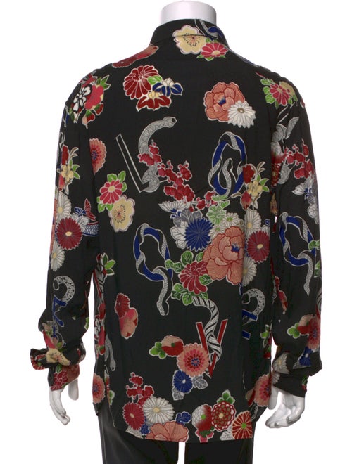 Saint Laurent Floral Print Long Sleeve Shirt