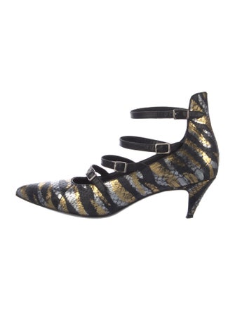 Saint Laurent Snakeskin Animal Print Pumps