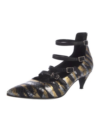 Saint Laurent Snakeskin Animal Print Pumps