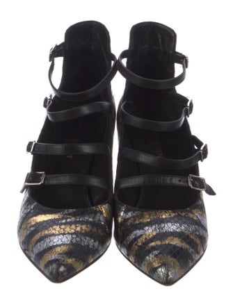Saint Laurent Snakeskin Animal Print Pumps