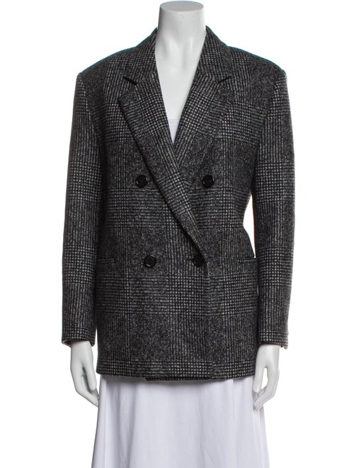 Saint Laurent Wool Houndstooth Print Blazer