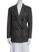 Saint Laurent Wool Houndstooth Print Blazer