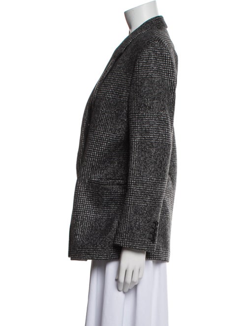 Saint Laurent Wool Houndstooth Print Blazer