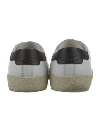Saint Laurent Leather Embroidered Accent Sneakers
