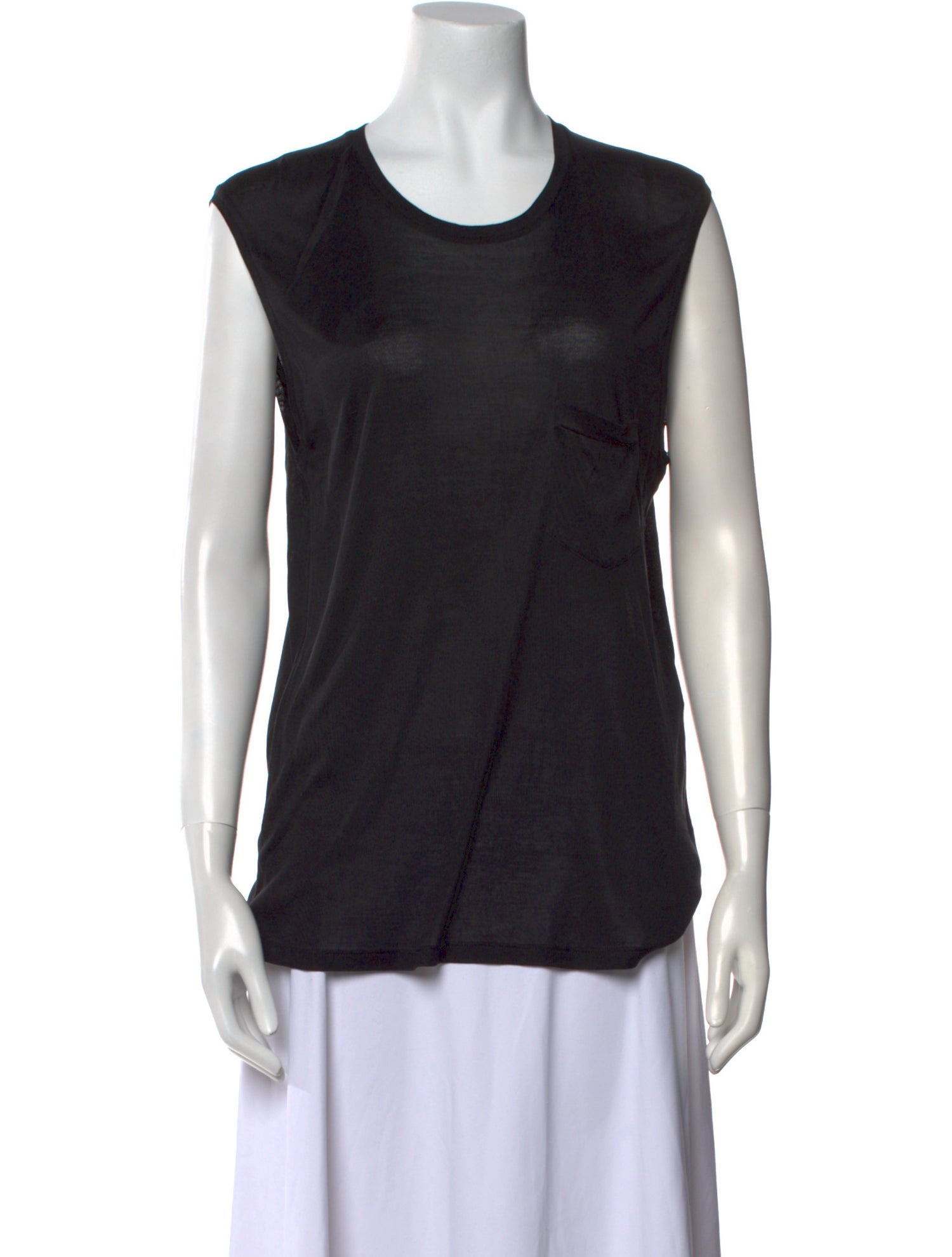 Saint Laurent Silk Scoop Neck Top