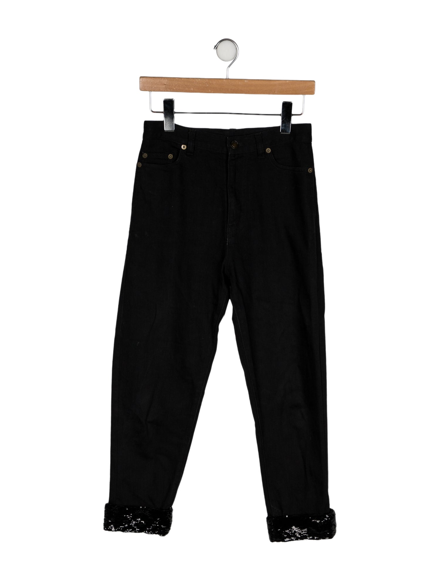 Saint Laurent High-Rise Straight Leg Jeans