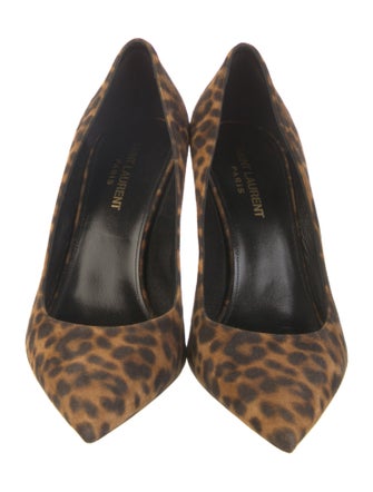Saint Laurent Suede Animal Print Pumps