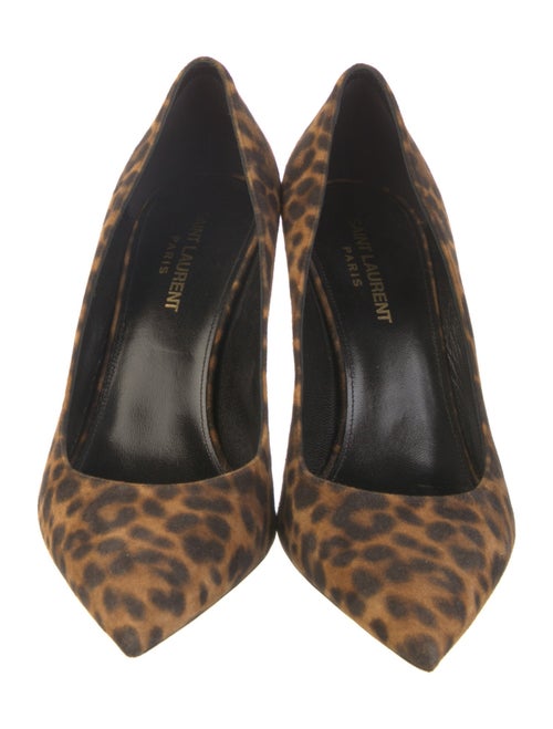 Saint Laurent Suede Animal Print Pumps