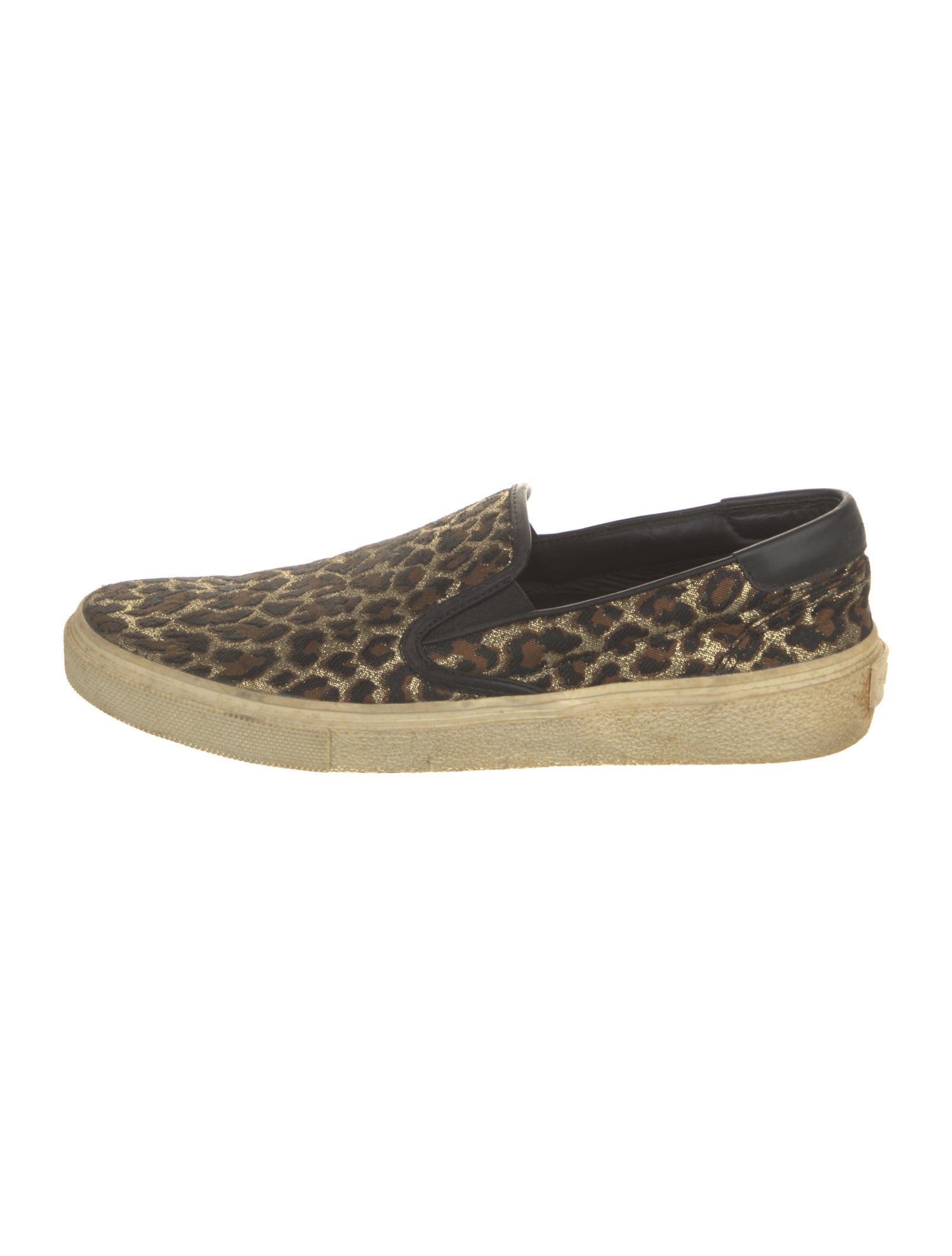 Saint Laurent Animal Print Leather Trim Embellishment Sneakers