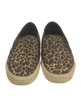 Saint Laurent Animal Print Leather Trim Embellishment Sneakers