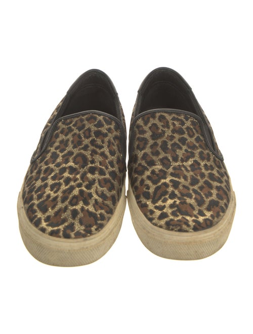 Saint Laurent Animal Print Leather Trim Embellishment Sneakers