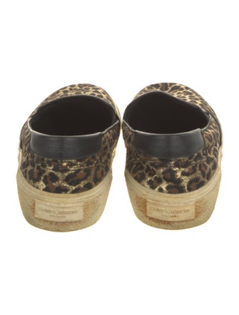 Saint Laurent Animal Print Leather Trim Embellishment Sneakers
