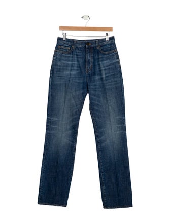 Saint Laurent High-Rise Straight Leg Jeans