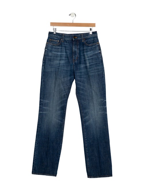 Saint Laurent High-Rise Straight Leg Jeans
