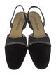 Yves Saint Laurent Velvet Crystal Embellishments Slingback Pumps