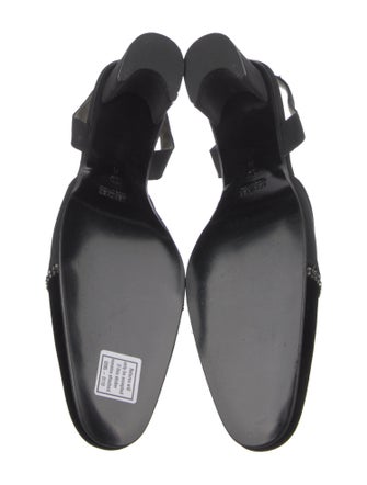 Yves Saint Laurent Velvet Crystal Embellishments Slingback Pumps