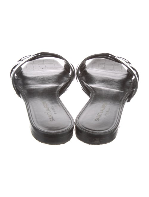 Saint Laurent Embossed Leather Slides