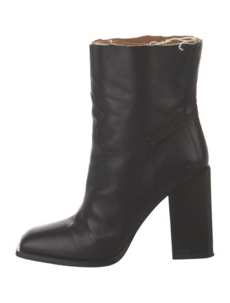 Saint Laurent Leather Distressed Accents Boots