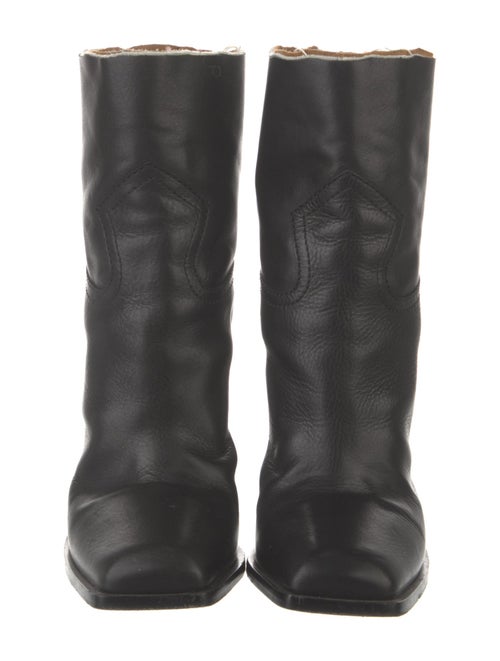 Saint Laurent Leather Distressed Accents Boots