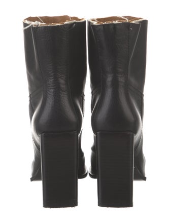 Saint Laurent Leather Distressed Accents Boots