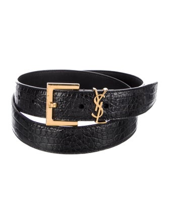 Saint Laurent Embossed Leather Belt