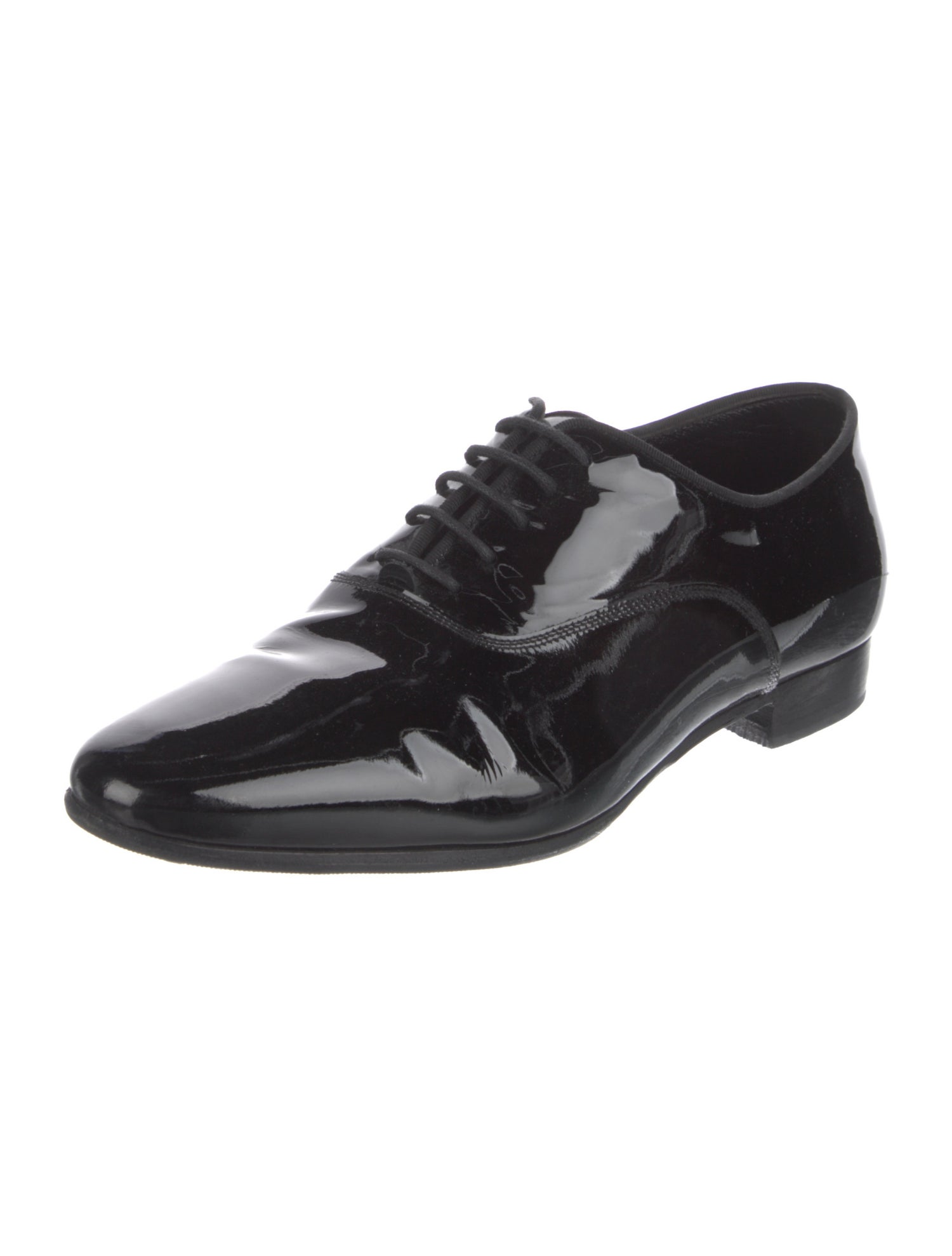Saint Laurent Patent Leather Grosgrain Trim Oxfords