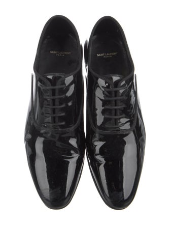 Saint Laurent Patent Leather Grosgrain Trim Oxfords