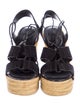 Saint Laurent Suede Leather Trim Embellishment Espadrilles