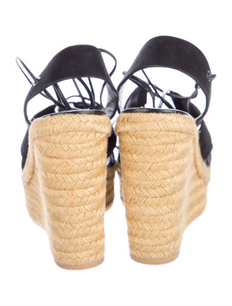 Saint Laurent Suede Leather Trim Embellishment Espadrilles