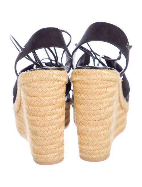 Saint Laurent Suede Leather Trim Embellishment Espadrilles