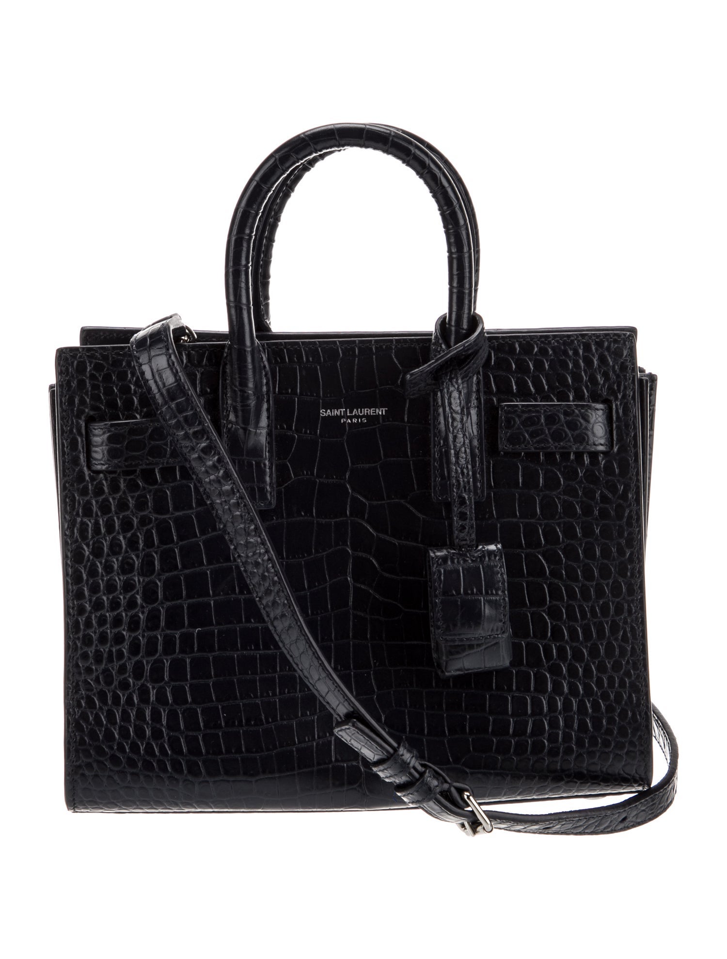 Saint Laurent Embossed Leather Sac De Jour Nano
