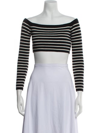 Saint Laurent Wool Striped Crop Top