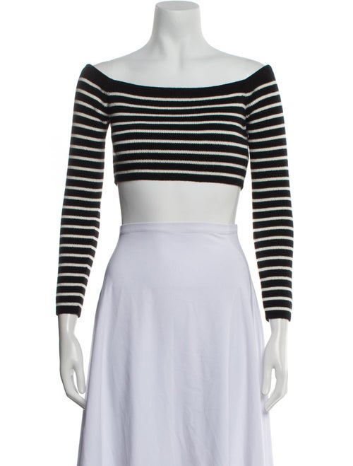 Saint Laurent Wool Striped Crop Top