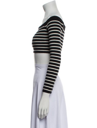 Saint Laurent Wool Striped Crop Top