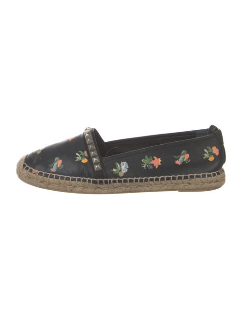 Saint Laurent Leather Floral Print Espadrilles