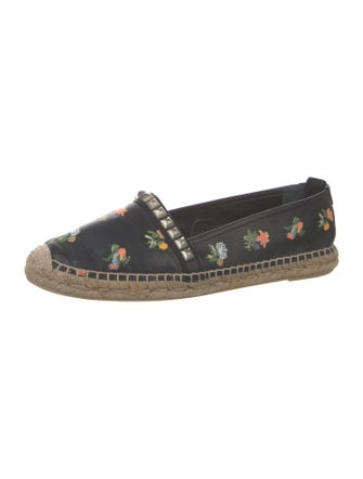 Saint Laurent Leather Floral Print Espadrilles