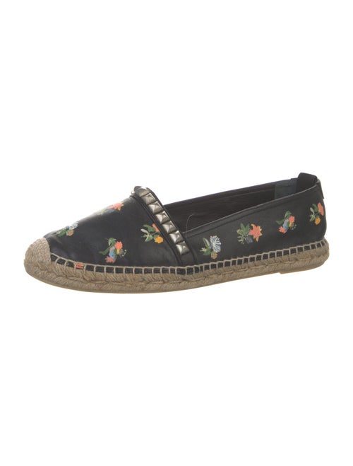 Saint Laurent Leather Floral Print Espadrilles